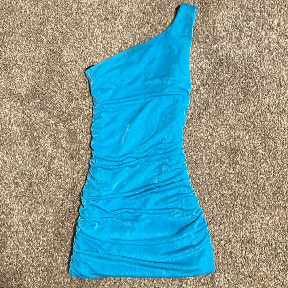 blue cocktail dress